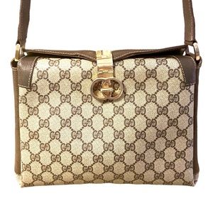 Vintage Gucci G.G. Supreme Brown PVC shoulder bag